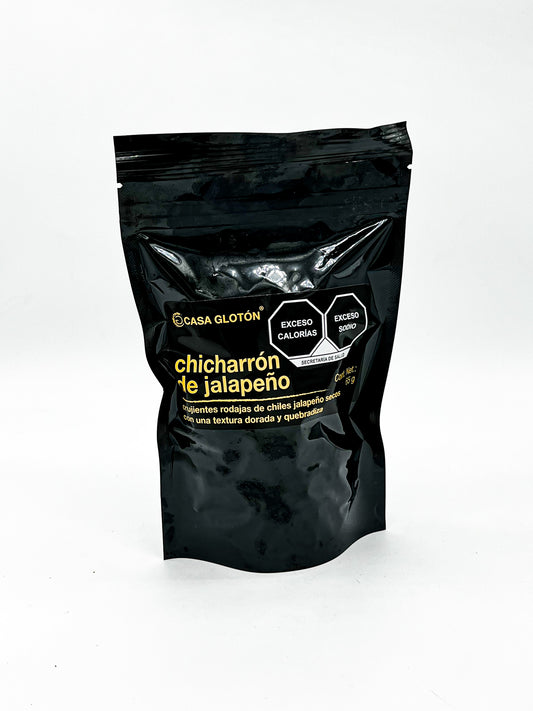 Chicharrón en pequeñas rodajas de chile jalapeño de Casa Glotón 65 g